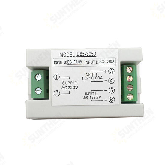 D85-3050 DC 0-200V 10A Digital Voltmeter Ammeter LCD Panel Volt Amp Meter Gauge White