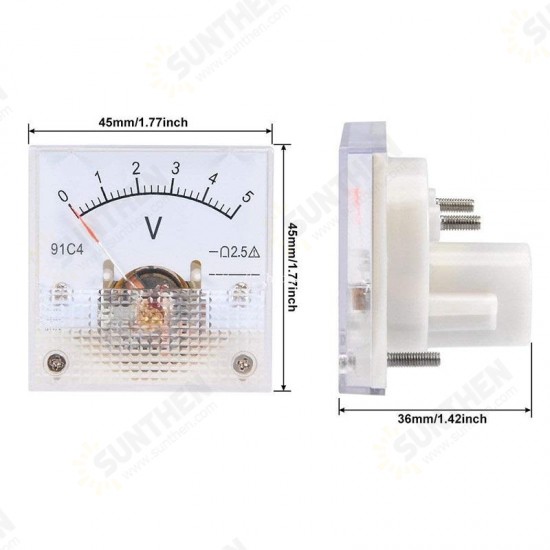 DC Voltmeter 91C4 DC 5V 10V 20V 50V Analog Panel Volt Voltage Meter Voltmeter Gauge DC Voltmeter 91C4 DC 5V 10V 20V 50V Analog Panel Volt Voltage Meter Voltmeter Gauge