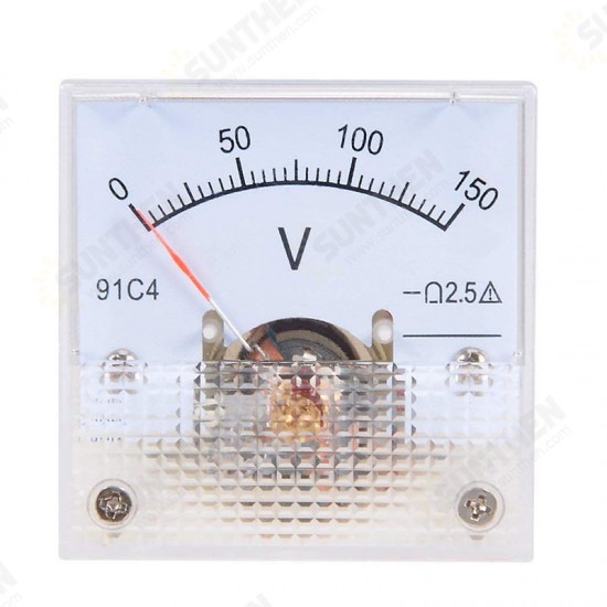 DC Voltmeter 91C4 DC 5V 10V 20V 50V Analog Panel Volt Voltage Meter Voltmeter Gauge