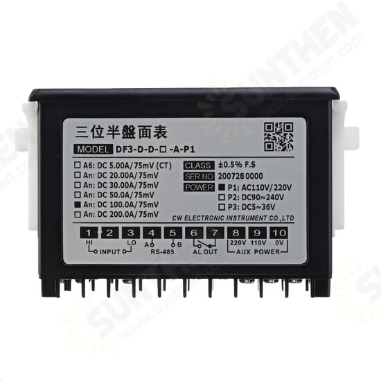 DF3-D DC Current Monitor Red LED Display Digital 3 1/2 DC50/100A Ammeter Instrument Meter Tester DF3-D DC Current Monitor Red LED Display Digital 3 1/2 DC50/100A Ammeter Instrument Meter Tester