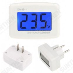 DM55-1 AC 80-300V Voltage Meter US EU Plug Volt Meter LCD Digital Display Voltmeter Tester