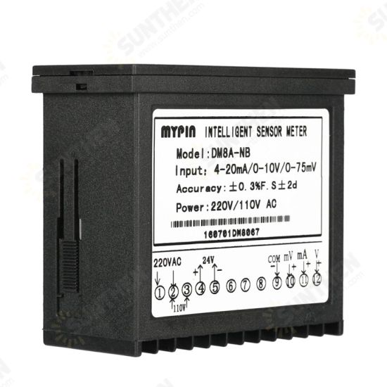 DM8A-NB Digital Sensor Meter Multi-Functional Intelligent Led Display 0-75mV/4-20mA/0-10V Input 2 Relay Alarm Output