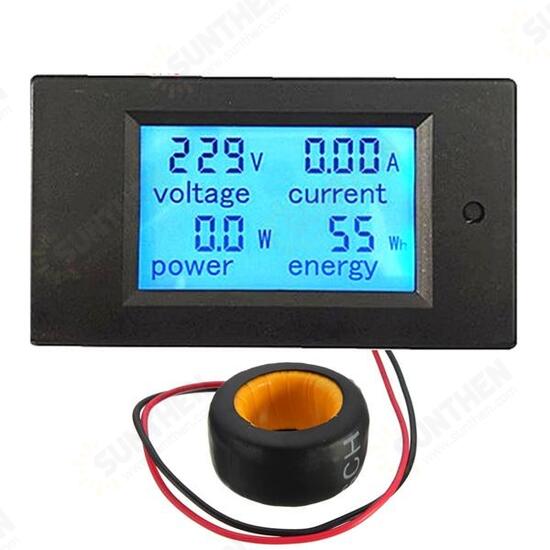 100A 22000W Power Monitor Module AC Meter Panel 45-65Hz Test Voltage AC 80-260V