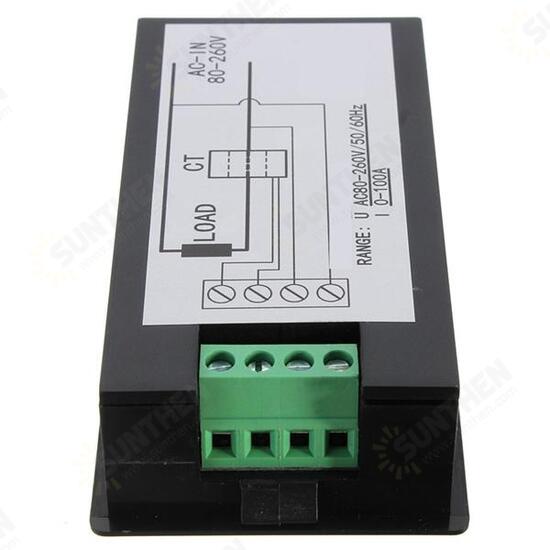 100A 22000W Power Monitor Module AC Meter Panel 45-65Hz Test Voltage AC 80-260V 100A 22000W Power Monitor Module AC Meter Panel 45-65Hz Test Voltage AC 80-260V
