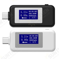 KWS-1802C Type-C USB Tester LCD Digital Voltmeter Ammeter Voltage Current Test Detector Power Bank Charger Indicator KWS-1802C Type-C USB Tester LCD Digital Voltmeter Ammeter Voltage Current Test Detector Power Bank Charger Indicator
