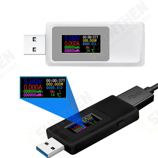 KWS-MX19 USB Tester DC 4V-30V 0-5A Current Voltage Meter Timing Ammeter Digital Monitor Cut-off Power Indicator Bank Charger