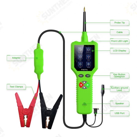 P100 Pro 9V-30V Fault Circuit Detector Automotive Intelligent Diagnostic Instrument Voltage Resistance Measurement