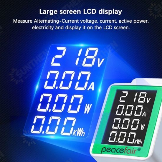 008 AC50-300V/100A LCD Screen Digital Display Multifunctional Guide Rail Table Voltage Tester Ammeter Voltmeter with Backlight