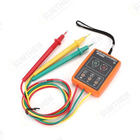 SM852B 60V-600V AC 3 Phase Rotation Tester Indicator Detector Meter Array Presence With LED Buzzer