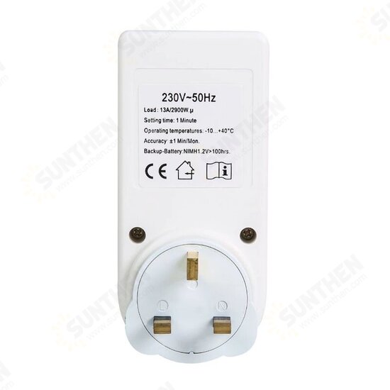 TS-T01-EU/US/UK/AU Plug 24 Hours Timing Socket Home Kitchen Timer Switch Socket Electronic Timer Infinite Cycle