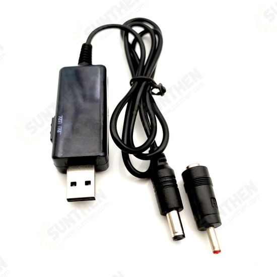 USB Boost Converter DC 5V To 9V/12V +5.5/3.5MM Double-Head Adjustable Power Converter Connector with LED Display