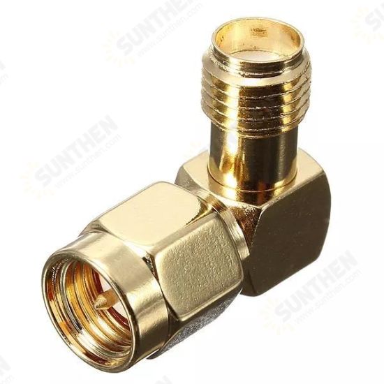 10Pcs SMA Male To SMA Female Jack Right Angle Crimp RF Adapter Connector