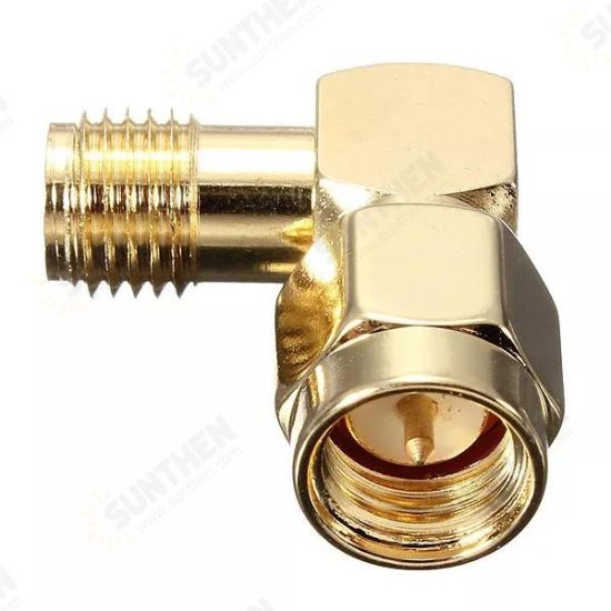 10Pcs SMA Male To SMA Female Jack Right Angle Crimp RF Adapter Connector