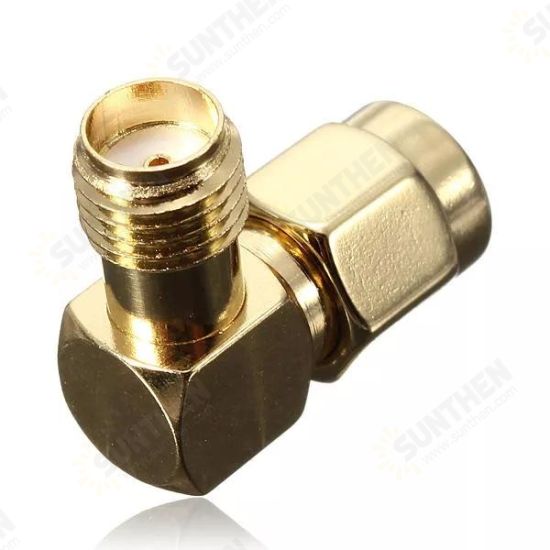 10Pcs SMA Male To SMA Female Jack Right Angle Crimp RF Adapter Connector