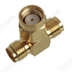 1PC Adapter RP SMA Male To 2 SMA Female Jack Triple T RF Connector Triple 1M2F 1PC Adapter RP SMA Male To 2 SMA Female Jack Triple T RF Connector Triple 1M2F