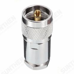 1Pc UHF Male PL259 Clamp Vers RG8 RG165 LMR400 Cable RF Connector Adapter 1Pc UHF Male PL259 Clamp Vers RG8 RG165 LMR400 Cable RF Connector Adapter