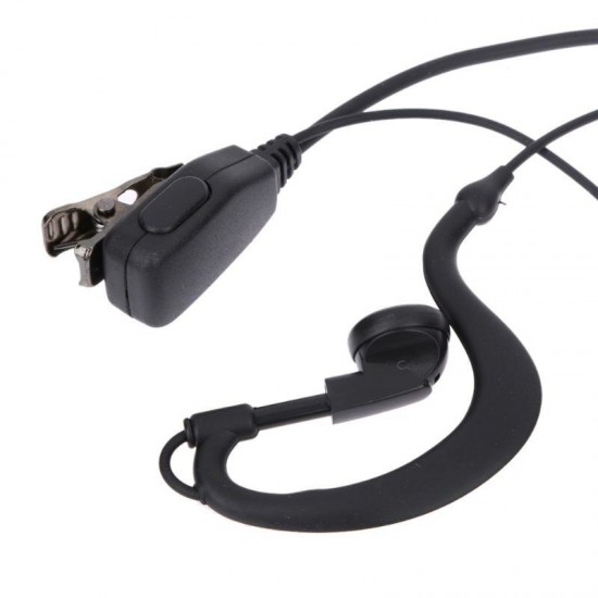 1m 2PIN PTT Earphone with Microphone Walkie Talkie Ear Hook AUX Interphone Earphone Headset for UV5R/KENWOOD/HYT