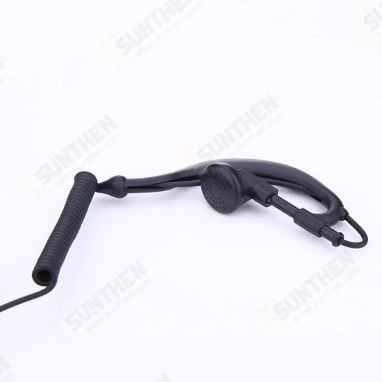 1m 2PIN PTT Earphone with Microphone Walkie Talkie Ear Hook AUX Interphone Earphone Headset for UV5R/KENWOOD/HYT