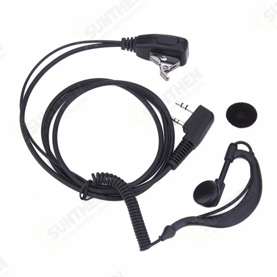 2 PIN Earpiece Headset PTT MIC 1m Ear Hook Walkie Talkie Earbud Interphone Earphone Earpiece for UV5R/KENWOOD/HYT