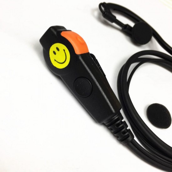2 Pin Earpiece Headset PTT with Microphone Walkie Talkie Ear Hook Two Way Radio Earphone for KENWOOD 