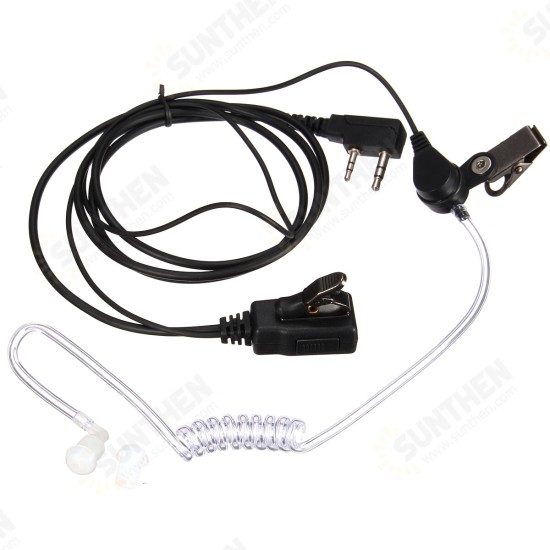 2 Pin Flexible Acoustic Tube Mic Earphone for Kenwood TYT Walkie Talkie Two Way Radio Headset