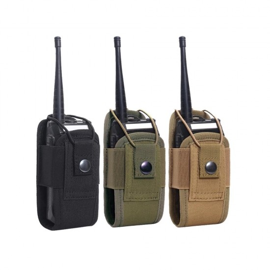 2PCS 1000D Tactical Molle Radio Walkie Talkie Pouch Waist Bag Holder Pocket Portable Interphone Carry Bag for Hunting Camping