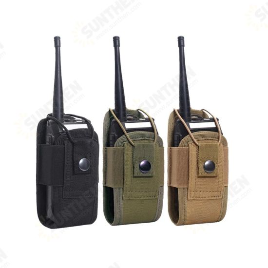 2PCS 1000D Tactical Molle Radio Walkie Talkie Pouch Waist Bag Holder Pocket Portable Interphone Carry Bag for Hunting Camping