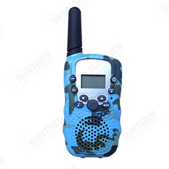 2Pcs T388 Children Camouflage Walkie Talkie 22 Channel 0.5W Radio Transceiver Built-in Flashlight