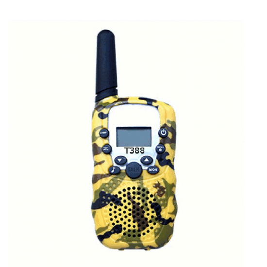 2Pcs T388 Children Camouflage Walkie Talkie 22 Channel 0.5W Radio Transceiver Built-in Flashlight