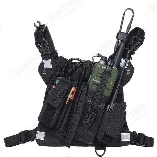 Walkie Talkie Tactical Storage Chest Bag Portable Shoulder Straps Harness Backpack for UV-5R BF-F8HP UV-82 TYT Ham Two Way Radio