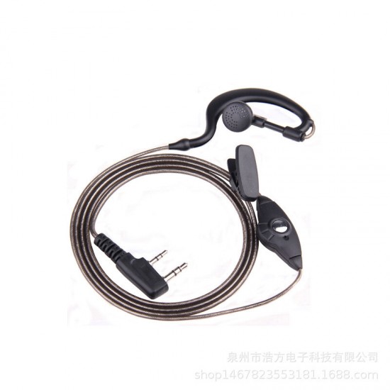 Aluminium Foil Cable Earhook Headphone K Plug 2pins for Kenwood Wakie-takie