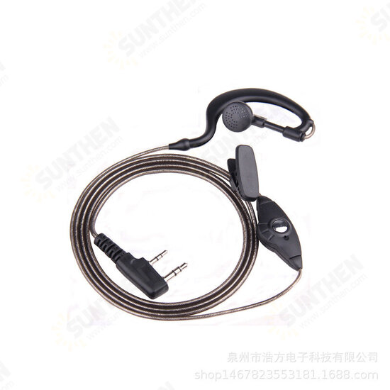 Aluminium Foil Cable Earhook Headphone K Plug 2pins for Kenwood Wakie-takie Aluminium Foil Cable Earhook Headphone K Plug 2pins for Kenwood Wakie-takie