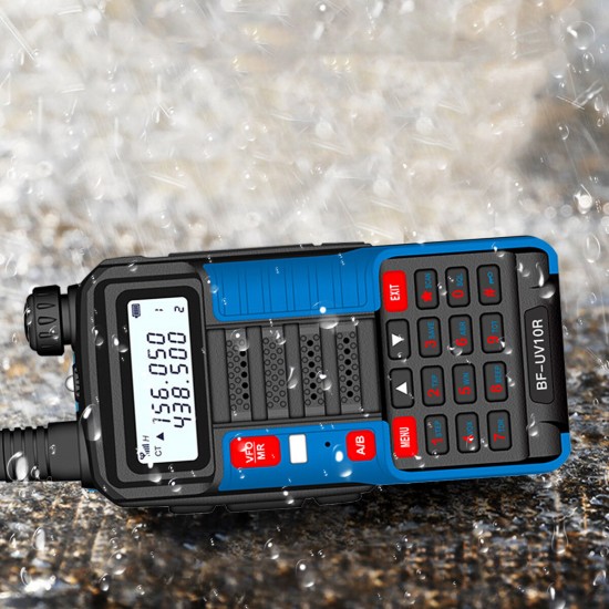 BF-UV10R 10W 8800mAh Walkie Talkie Waterproof 5-15KM 128 Channel Dual Band Two Way Radio Outdoor Climbing AU Plug