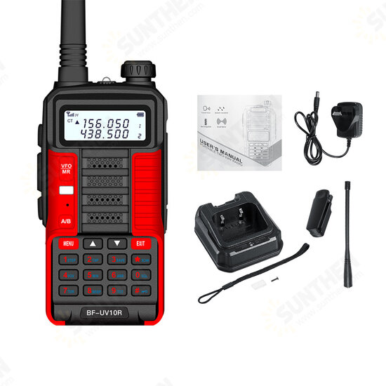 BF-UV10R 10W 8800mAh Walkie Talkie Waterproof 5-15KM 128 Channel Dual Band Two Way Radio Outdoor Climbing AU Plug