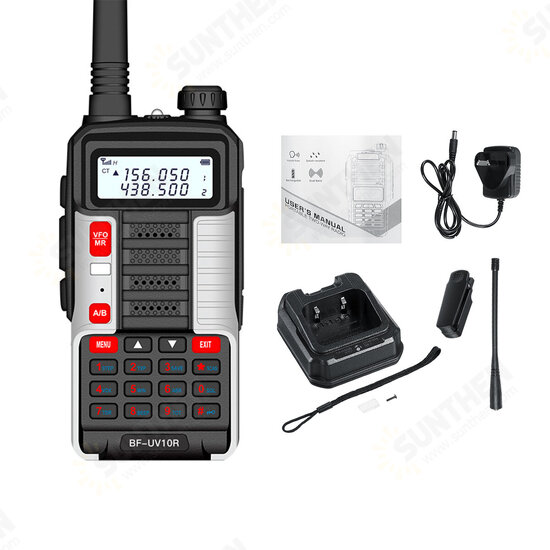 BF-UV10R 10W 8800mAh Walkie Talkie Waterproof 5-15KM 128 Channel Dual Band Two Way Radio Outdoor Climbing AU Plug