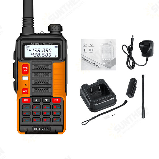 BF-UV10R 10W 8800mAh Walkie Talkie Waterproof 5-15KM 128 Channel Dual Band Two Way Radio Outdoor Climbing AU Plug