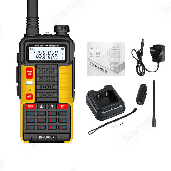 BF-UV10R 10W 8800mAh Walkie Talkie Waterproof 5-15KM 128 Channel Dual Band Two Way Radio Outdoor Climbing AU Plug