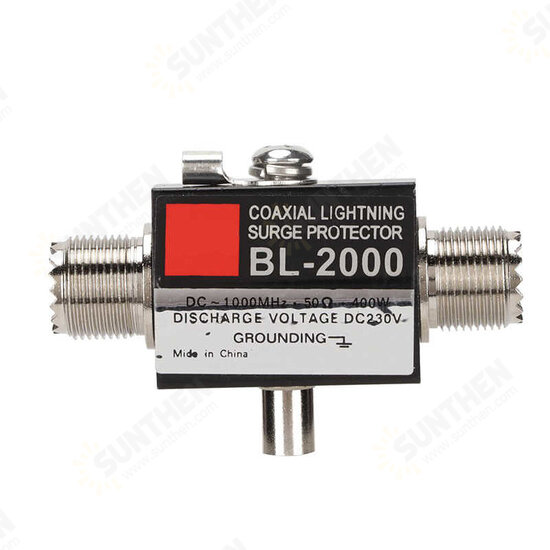 BL-2000 Coaxial Lighting Surge Protector PL259 Female to PL259 Female Coaxial Lighting Arrestor for Communication Equipment