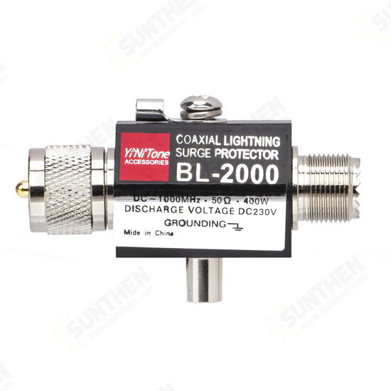 BL-2000 Coaxial Lighting Surge Protector PL259 Male to PL259 Female 400W 50 Ohm Coaxial Lighting Arrestor for Communication Equipment