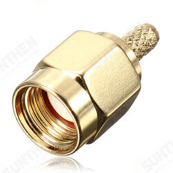 Brass RP-SMA Male Plug Center Window Crimp Cable RF Adapter Connector Brass RP-SMA Male Plug Center Window Crimp Cable RF Adapter Connector