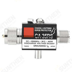CA-35RS Coaxial Anti-Lighting Antenna Surge Protector Male to Female Coaxial Lighting Arrestor for Walkie Talkie Antenna Arrestor Radio Repeater CA-35RS Coaxial Anti-Lighting Antenna Surge Protector Male to Female Coaxial Lighting Arrestor for Walkie Talkie Antenna Arrestor Radio Repeater