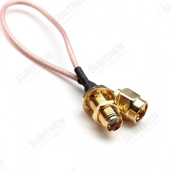 5 Inch Male to SMA Female Nut Bulkhead Crimp RG316 Coax Cable 5 Inch Male to SMA Female Nut Bulkhead Crimp RG316 Coax Cable