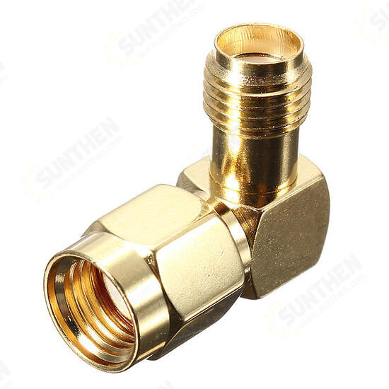 RP-SMA Male To SMA Female Jack Right Angle Crimp RF Adapter Connector RP-SMA Male To SMA Female Jack Right Angle Crimp RF Adapter Connector