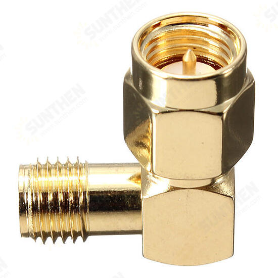 SMA Male To SMA Female Jack Right Angle Crimp RF Adapter Connector SMA Male To SMA Female Jack Right Angle Crimp RF Adapter Connector
