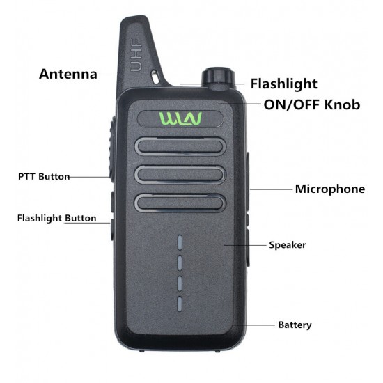 Mini WLN KD-C1E Walkie Talkie 2W 16 CH 400-470MHz UHF Handheld Two Way Radio Toy Comunicador Walkie-talkie
