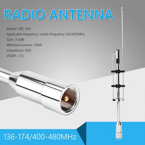 New Dual Band Antenna CBC-435 UHF VHF 145/435MHz Outdoor Personal Car Parts Decoration for Mobile Radio PL-259 Connector