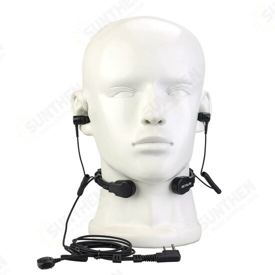 ETK007 Throat Mic Walkie Talkie Headset Finger PTT For Kenwood UV 5R UV 82 RB618 RT622 Two-way Radio Earpiece