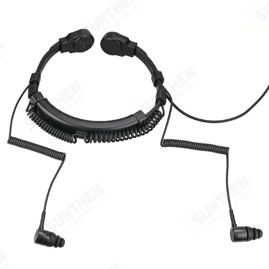 ETK007 Throat Mic Walkie Talkie Headset Finger PTT For Kenwood UV 5R UV 82 RB618 RT622 Two-way Radio Earpiece