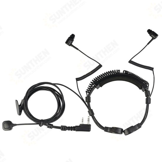 ETK007 Throat Mic Walkie Talkie Headset Finger PTT For Kenwood UV 5R UV 82 RB618 RT622 Two-way Radio Earpiece