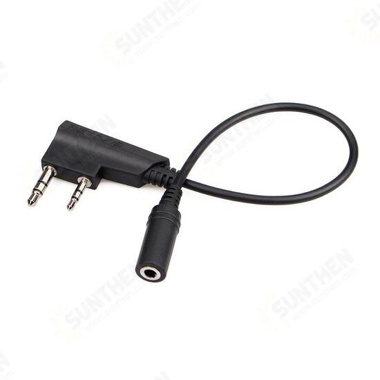 TCK01 2 Pin to 3.5mm Female Phone Audio Earpiece Transfer Cable for Kenwood RT21 RT22 RT24 RT27 H777